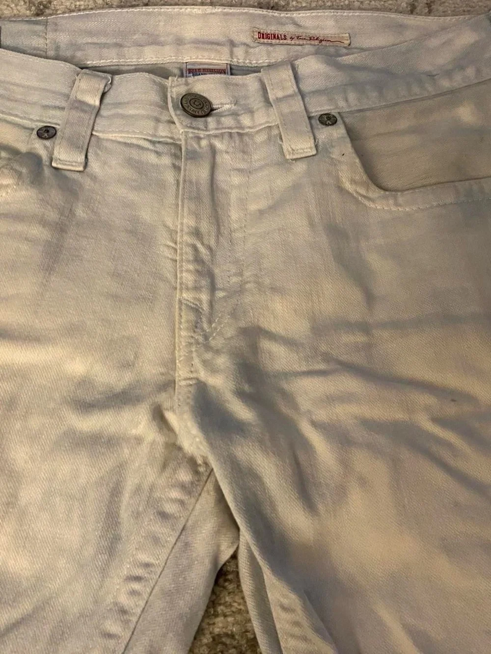 True Religion Jeans Blue White Fade Size 33